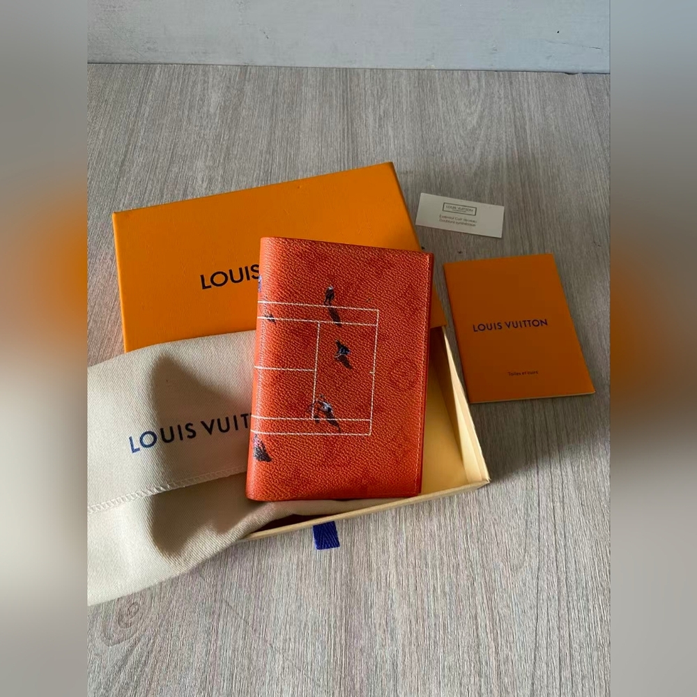 Louis Vuitton Orange Tennis Court Passport Cover - Picture 1 of 7